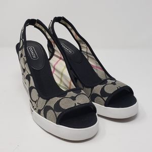 Coach Signature Sydney wedge shoes size 9